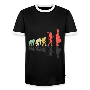 Corps de tambours évolution fanfare tambour musique Perc - T-shirt contrasté Homme - noir/blanc - Devant - AI Model Female 172 light (172cm) & AI Model Male 178 light (178cm)