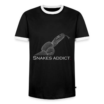 Snakes addict - Men's Ringer Shirt - black/white - Front - AI Model Female 172 light (172cm) & AI Model Male 178 light (178cm)