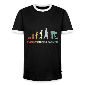 Le développement de l’enfant à l’agriculteur - T-shirt contrasté Homme - noir/blanc - Devant - AI Model Female 172 light (172cm) & AI Model Male 178 light (178cm)