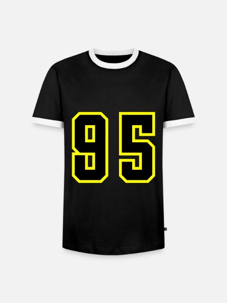 95 Number Leotard - Men's Ringer Shirt - black/white