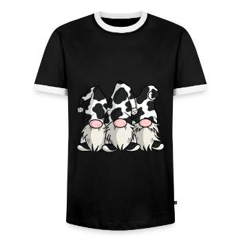 Gnomes mignons d’impression de vache - T-shirt contrasté Homme - noir/blanc - Devant - AI Model Female 172 light (172cm) & AI Model Male 178 light (178cm)