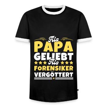 Als Papa geliebt, als Forensiker vergöttert - Männer Kontrast-T-Shirt - Schwarz/Weiß - Vorne - AI Model Female 172 light (172cm) & AI Model Male 178 light (178cm)