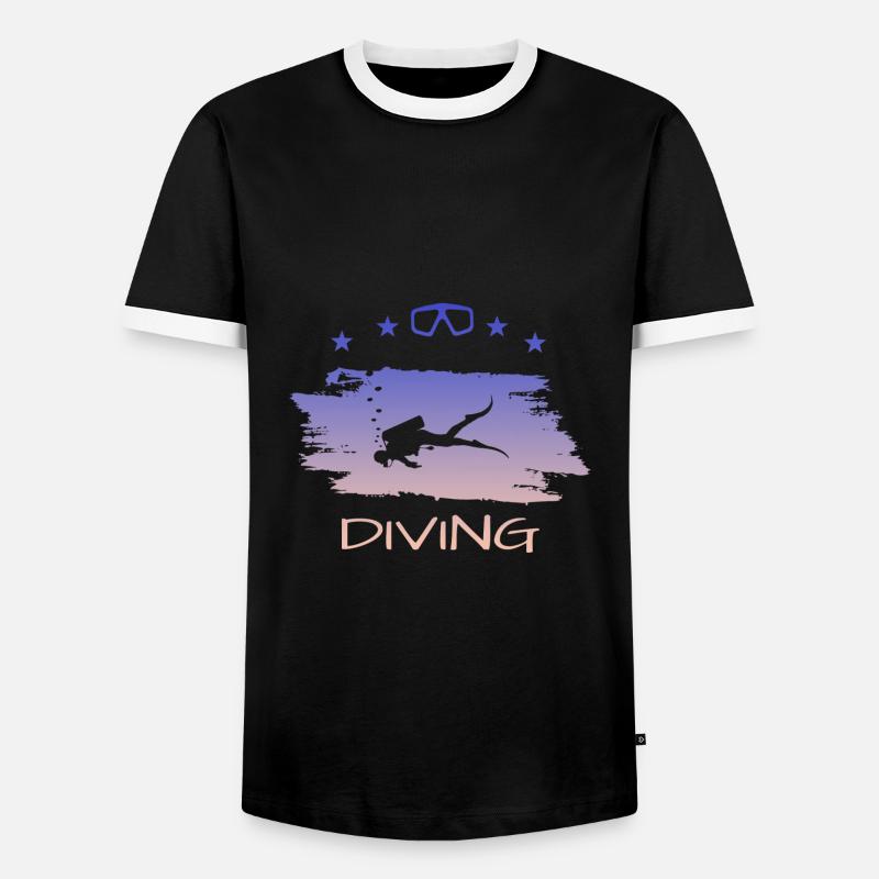 Scuba Diving - Männer Kontrast-T-Shirt - Schwarz/Weiß
