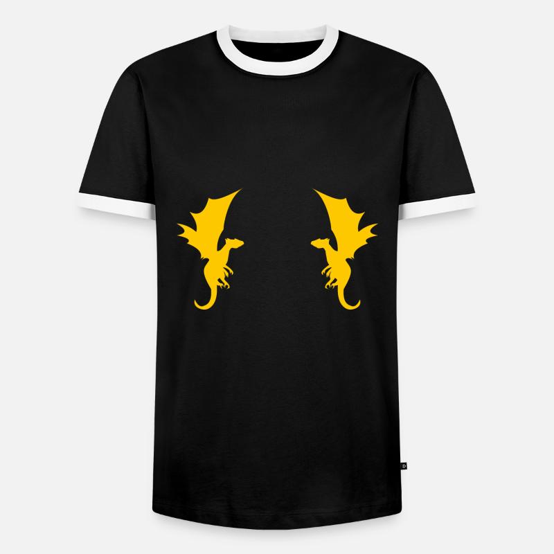 Drache Drachen Muster - Männer Kontrast-T-Shirt - Schwarz/Weiß