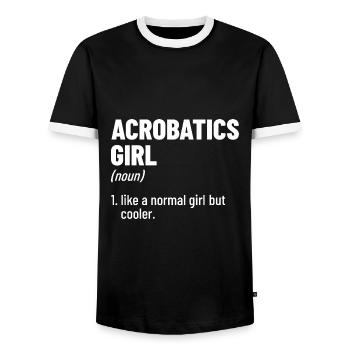 Girl Graphic Gymnast Gymnastics Acrobat Acrobatics - Männer Kontrast-T-Shirt - Schwarz/Weiß - Vorne - AI Model Female 172 light (172cm) & AI Model Male 178 light (178cm)