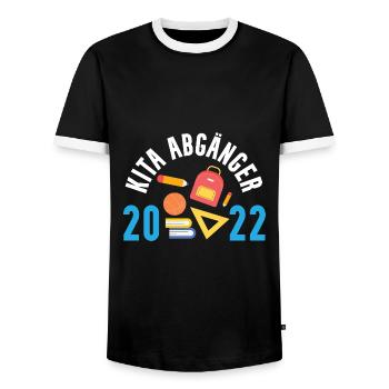 Kita Abgänger 2022 - Männer Kontrast-T-Shirt - Schwarz/Weiß - Vorne - AI Model Female 172 light (172cm) & AI Model Male 178 light (178cm)