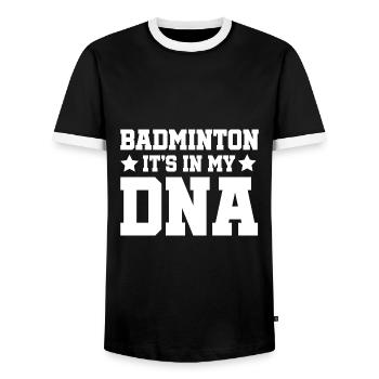 Badminton It's In My DNA Shuttlecock Badminton Pla - Männer Kontrast-T-Shirt - Schwarz/Weiß - Vorne - AI Model Female 172 light (172cm) & AI Model Male 178 light (178cm)