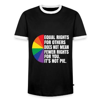 Equal Rights For Others Does Not Mean Fewer Rights - Männer Kontrast-T-Shirt - Schwarz/Weiß - Vorne - AI Model Female 172 light (172cm) & AI Model Male 178 light (178cm)