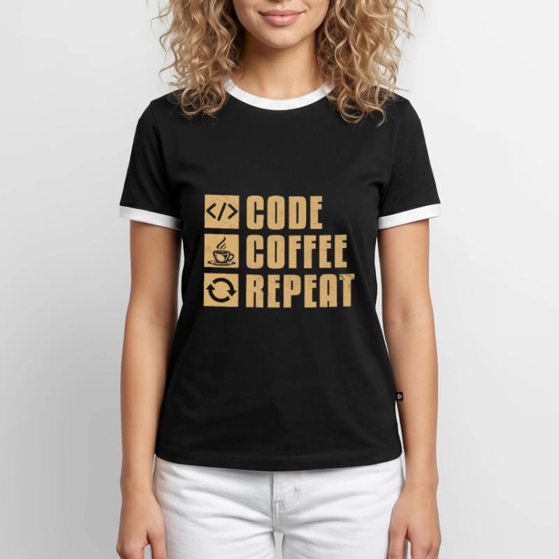 Coffee Coding Programmer Coder Developer Nerd Coff Men's Ringer Shirt