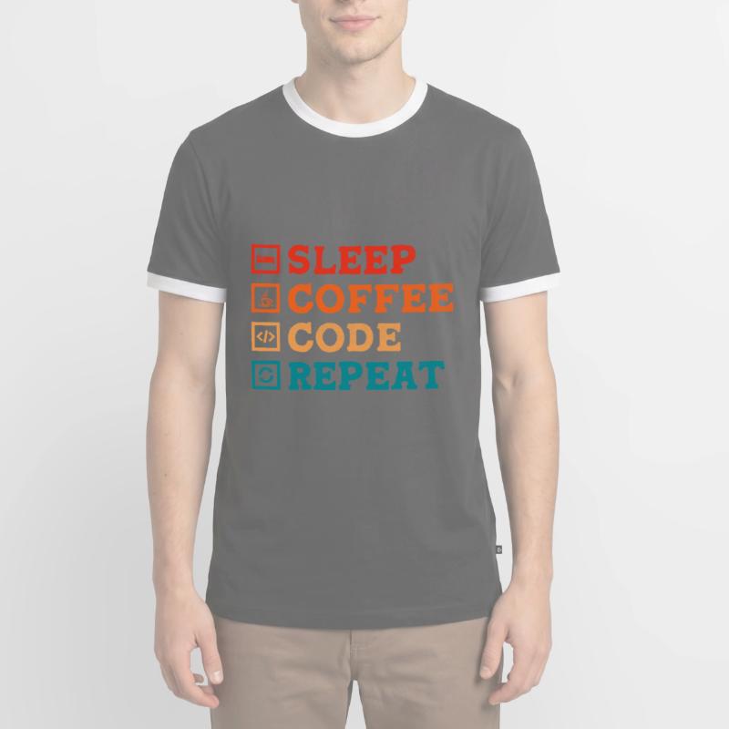 Coffee Coding Programmer Coder Developer Nerd Coff Men's Ringer Shirt