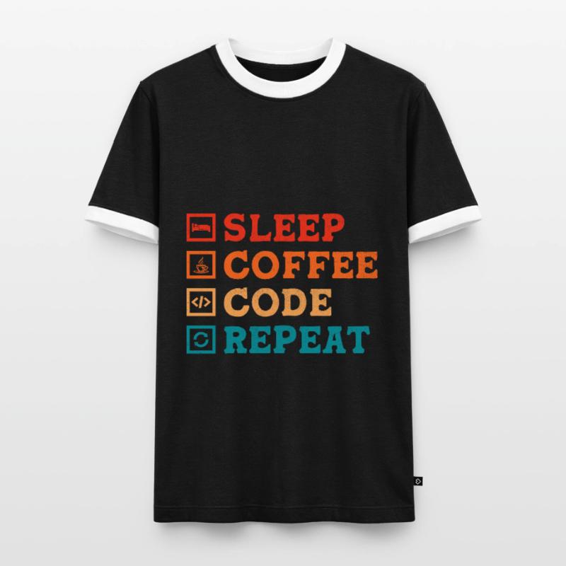 Coffee Coding Programmer Coder Developer Nerd Coff Men's Ringer Shirt