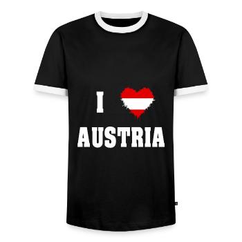 Austria Österreich - Männer Kontrast-T-Shirt - Schwarz/Weiß - Vorne - AI Model Female 172 light (172cm) & AI Model Male 178 light (178cm)