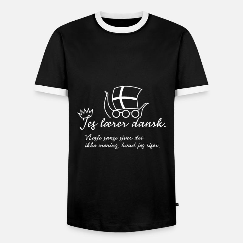 I learn Danish - Men's Ringer Shirt - black/white