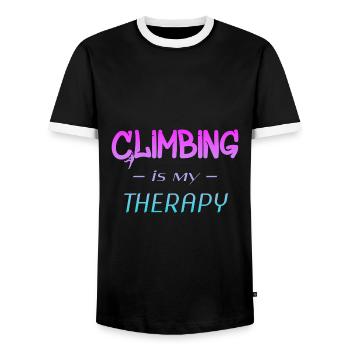 Climbing - Männer Kontrast-T-Shirt - Schwarz/Weiß - Vorne - AI Model Female 172 light (172cm) & AI Model Male 178 light (178cm)