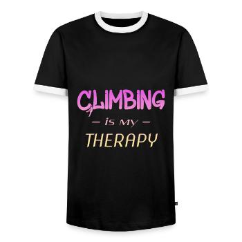 Klettern - Männer Kontrast-T-Shirt - Schwarz/Weiß - Vorne - AI Model Female 172 light (172cm) & AI Model Male 178 light (178cm)