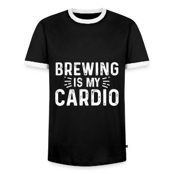 Brewing Is My Cardio Homebrewing Craftbeer Brewery - Männer Kontrast-T-Shirt - Schwarz/Weiß - Vorne - AI Model Female 172 light (172cm) & AI Model Male 178 light (178cm)