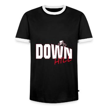 Downhill - Männer Kontrast-T-Shirt - Schwarz/Weiß - Vorne - AI Model Female 172 light (172cm) & AI Model Male 178 light (178cm)