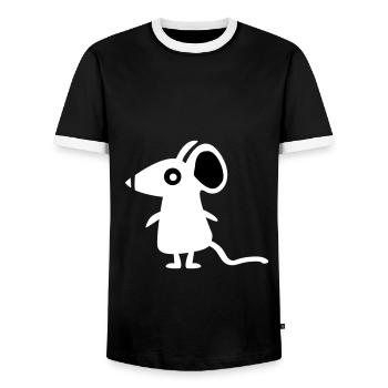 Petite souris - T-shirt contrasté Homme - noir/blanc - Devant - AI Model Female 172 light (172cm) & AI Model Male 178 light (178cm)