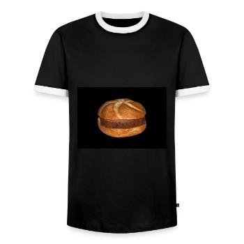 Leberkas Maske Leberkäse maske leberkas - Männer Kontrast-T-Shirt - Schwarz/Weiß - Vorne - AI Model Female 172 light (172cm) & AI Model Male 178 light (178cm)