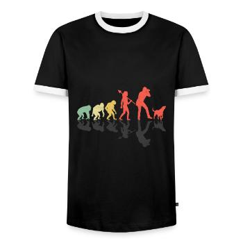 Dog Lover Photography Evolution Photographer Dogs - Men's Ringer Shirt - black/white - Front - AI Model Female 172 light (172cm) & AI Model Male 178 light (178cm)