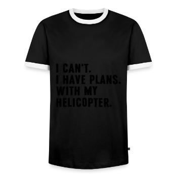 Ich kann nicht, ich habe Pläne mit meinem Hubschrauberpiloten Chop - Männer Kontrast-T-Shirt - Schwarz/Weiß - Vorne - AI Model Female 172 light (172cm) & AI Model Male 178 light (178cm)
