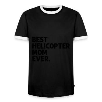 Meilleure maman d’hélicoptère de tous les temps Aviator Pilot Mother Chop - T-shirt contrasté Homme - noir/blanc - Devant - AI Model Female 172 light (172cm) & AI Model Male 178 light (178cm)