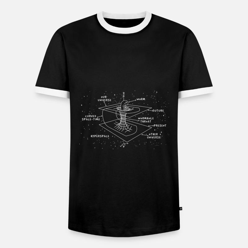 Astrophysicist time warp - Men's Ringer Shirt - black/white