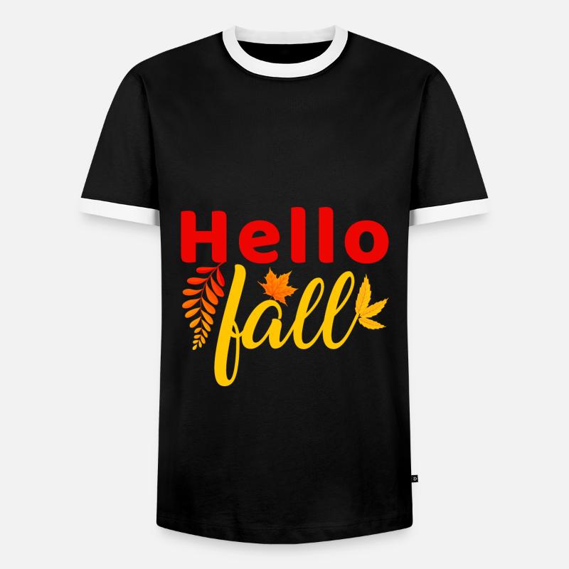 Herbst Hello Fall - Männer Kontrast-T-Shirt - Schwarz/Weiß