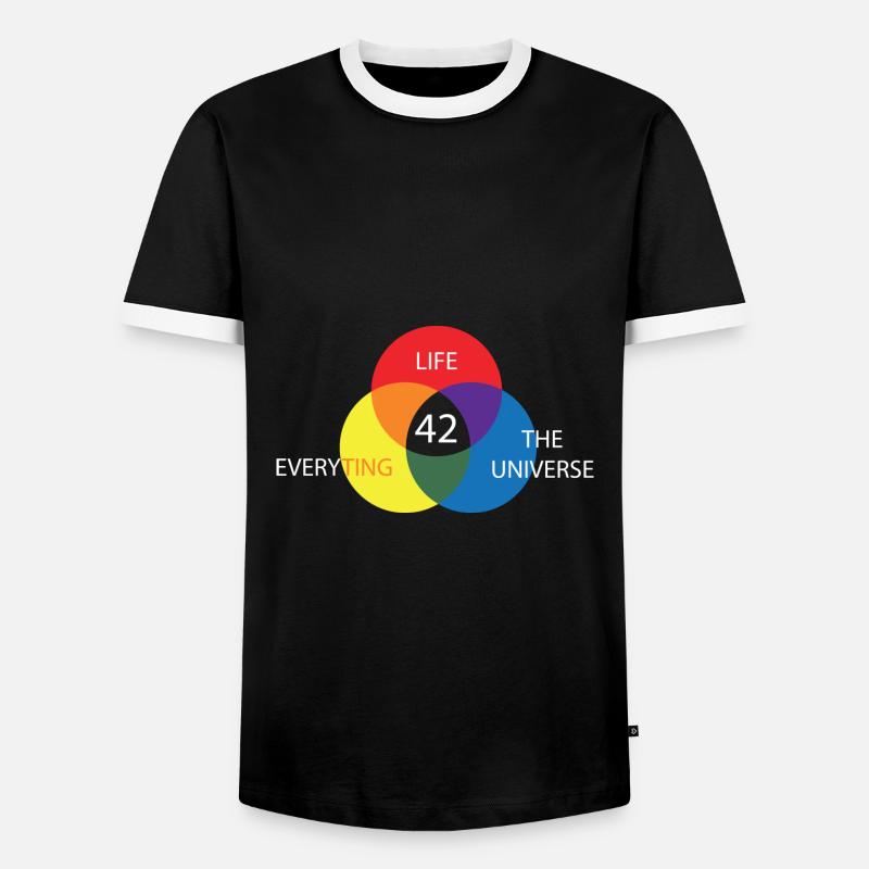 Physics Answer 42 - Men's Ringer Shirt - black/white