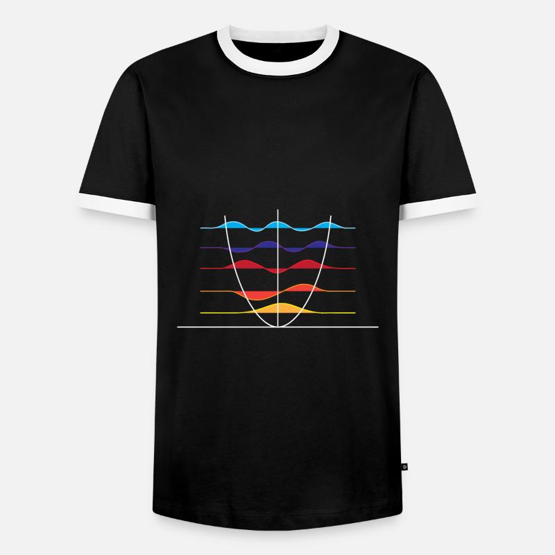 Physics wave overlay - Men's Ringer Shirt - black/white