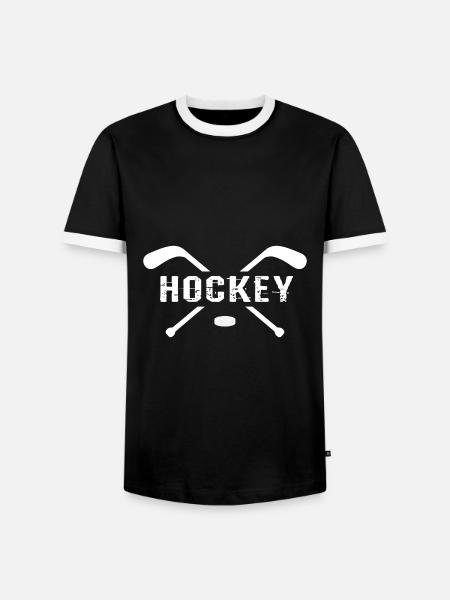 Hockey Eishockeyschläger - Männer Kontrast-T-Shirt - Schwarz/Weiß