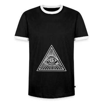 Symbole maçonnique - T-shirt contrasté Homme - noir/blanc - Devant - AI Model Female 172 light (172cm) & AI Model Male 178 light (178cm)