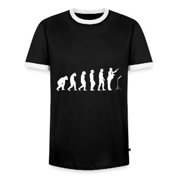 Dirigenten Musiker Band Evolution Dirigent Musik - Männer Kontrast-T-Shirt - Schwarz/Weiß - Vorne - AI Model Female 172 light (172cm) & AI Model Male 178 light (178cm)