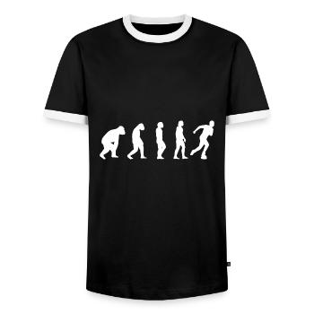 Rollschuh Evolution Skater Inline skaten Geschenk - Männer Kontrast-T-Shirt - Schwarz/Weiß - Vorne - AI Model Female 172 light (172cm) & AI Model Male 178 light (178cm)