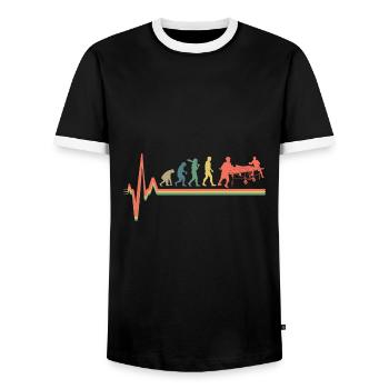 Ping-pong Evolution Ping-pong ping-pong - T-shirt contrasté Homme - noir/blanc - Devant - AI Model Female 172 light (172cm) & AI Model Male 178 light (178cm)