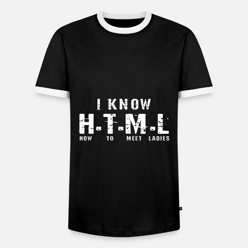 HTML Programmierer - Männer Kontrast-T-Shirt - Schwarz/Weiß