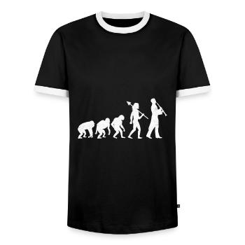 Joueur de hautbois Oboe Evolution Marching Band Instrumen - T-shirt contrasté Homme - noir/blanc - Devant - AI Model Female 172 light (172cm) & AI Model Male 178 light (178cm)