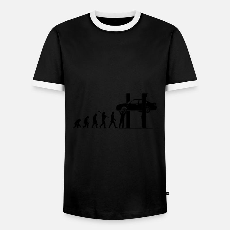 Handwerker KFZ Mechaniker Evolution - Männer Kontrast-T-Shirt - Schwarz/Weiß