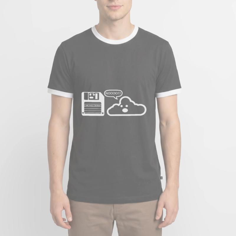Diskette Cloud Programmierer Männer Kontrast-T-Shirt