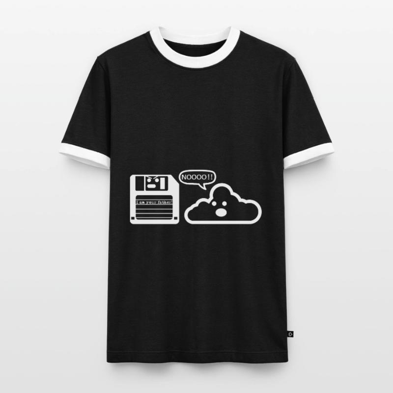 Diskette Cloud Programmierer Männer Kontrast-T-Shirt