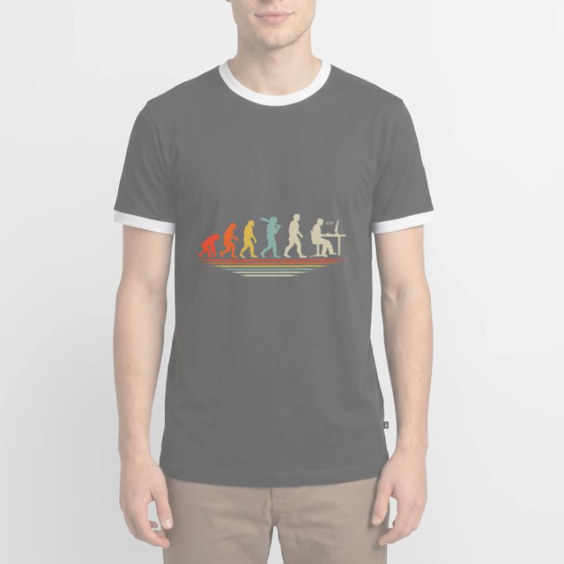 Coffee Coding Evolution Codeur Développeur Nerd Coffe T-shirt contrasté Homme