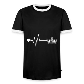 Krone Puls Herzschlag icon - Männer Kontrast-T-Shirt - Schwarz/Weiß - Vorne - AI Model Female 172 light (172cm) & AI Model Male 178 light (178cm)