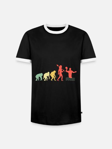 Evolution Wasserballspieler Aquatic Polo - Männer Kontrast-T-Shirt - Schwarz/Weiß