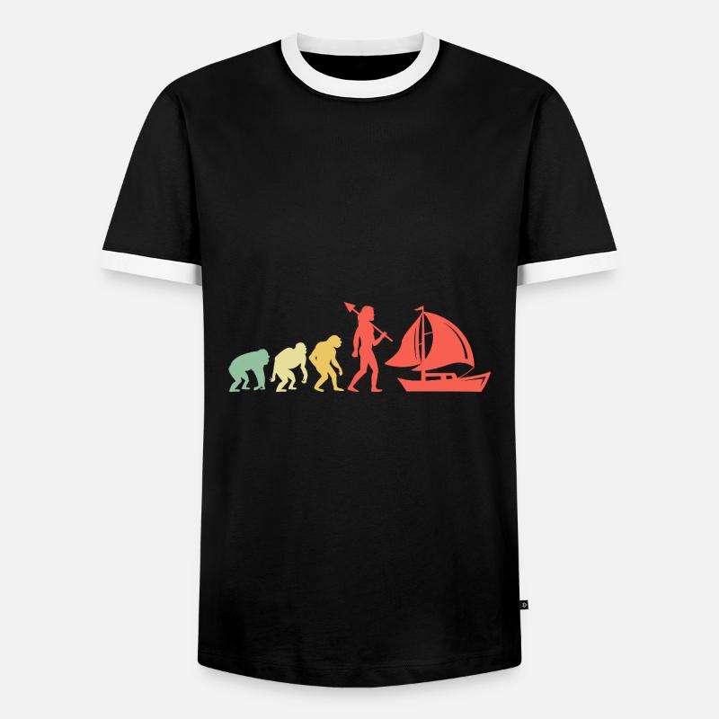 Evolution Boating Paddelboot - Männer Kontrast-T-Shirt - Schwarz/Weiß