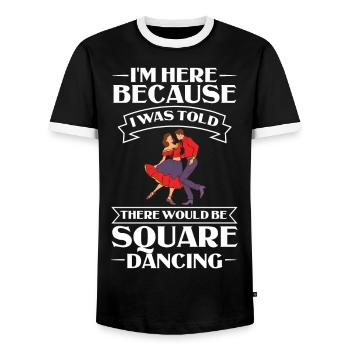 Square Dance Musik Caller Volkstanz Tänzer Usa - Männer Kontrast-T-Shirt - Schwarz/Weiß - Vorne - AI Model Female 172 light (172cm) & AI Model Male 178 light (178cm)