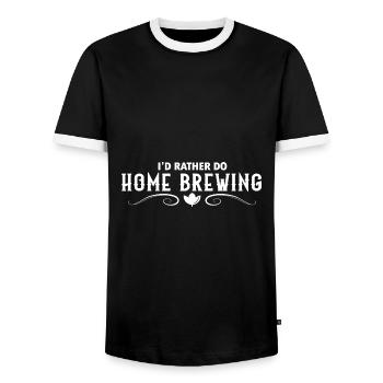 I'd Rather Do Homebrewing Homebrewer Brewery Craft - Männer Kontrast-T-Shirt - Schwarz/Weiß - Vorne - AI Model Female 172 light (172cm) & AI Model Male 178 light (178cm)