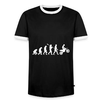 Evolution Graphic Dirt Biker Motorcycle Enduro Mot - Männer Kontrast-T-Shirt - Schwarz/Weiß - Vorne - AI Model Female 172 light (172cm) & AI Model Male 178 light (178cm)