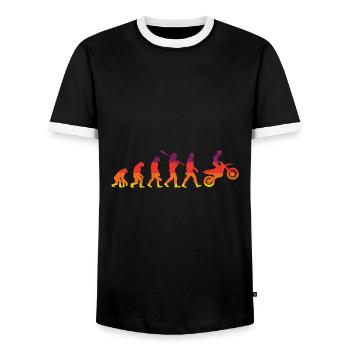 Evolution Graphic Dirt Biker Motorcycle Enduro Mot - Männer Kontrast-T-Shirt - Schwarz/Weiß - Vorne - AI Model Female 172 light (172cm) & AI Model Male 178 light (178cm)