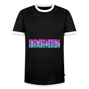 snowboarding - Männer Kontrast-T-Shirt - Schwarz/Weiß - Vorne - AI Model Female 172 light (172cm) & AI Model Male 178 light (178cm)