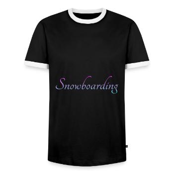 snowboarding - Männer Kontrast-T-Shirt - Schwarz/Weiß - Vorne - AI Model Female 172 light (172cm) & AI Model Male 178 light (178cm)